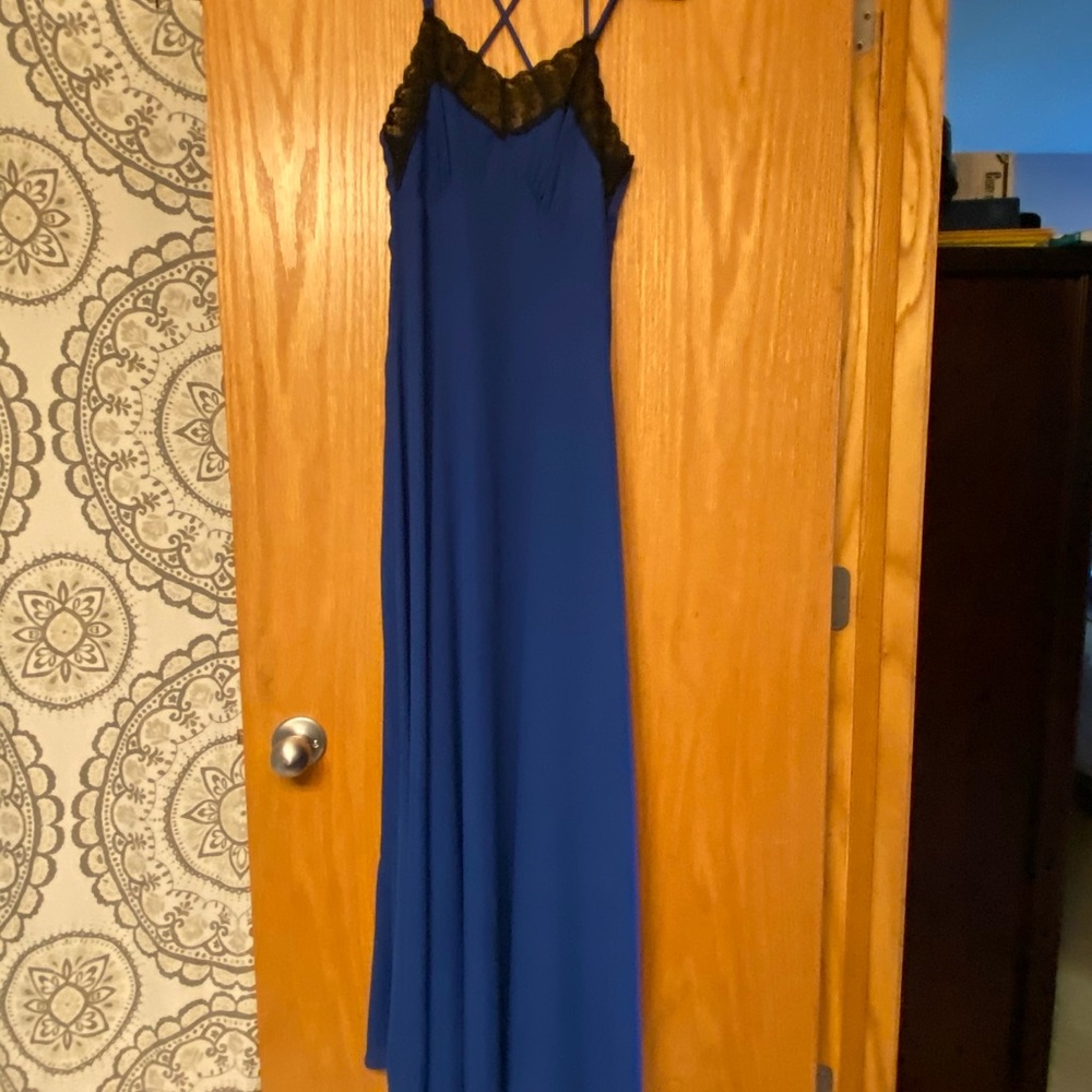 Women’s black lace & royal blue dress size S